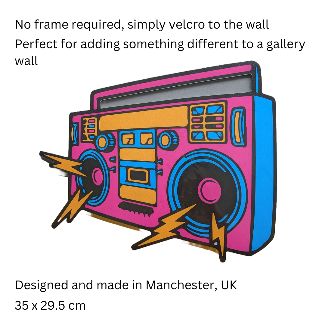 Lightning boombox cut out print