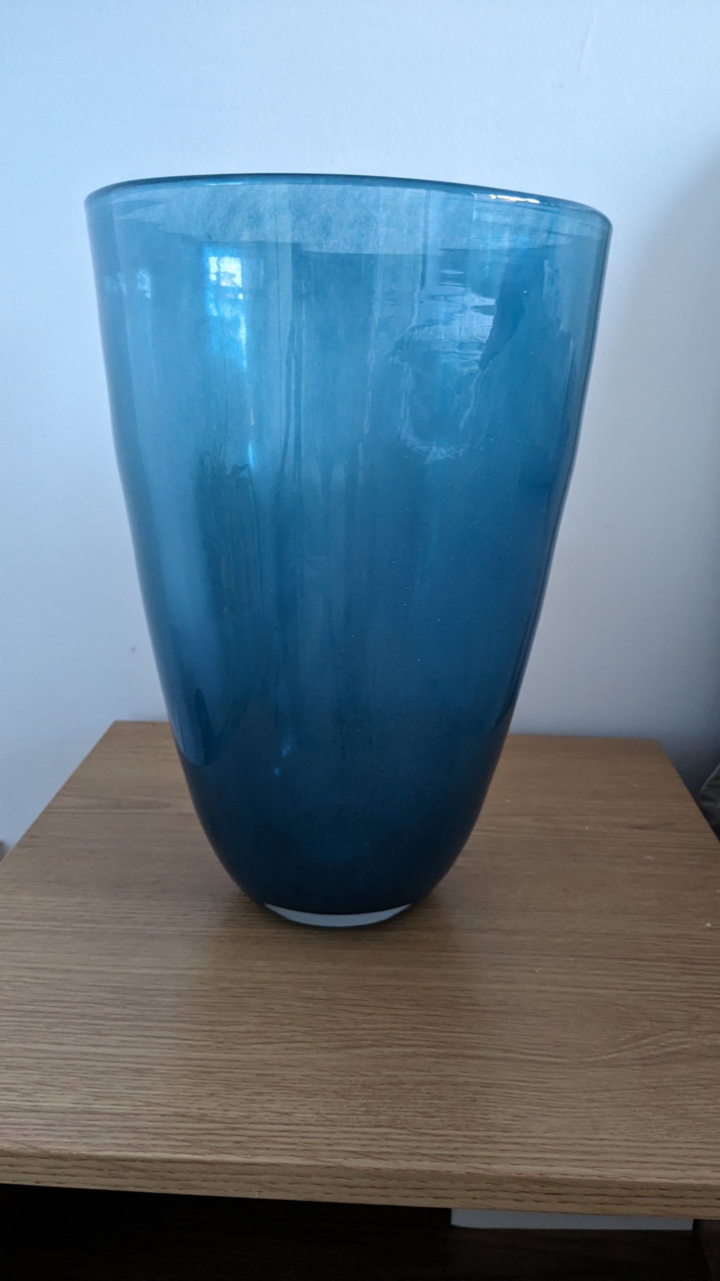 Large blue mouth blown vase Dutz