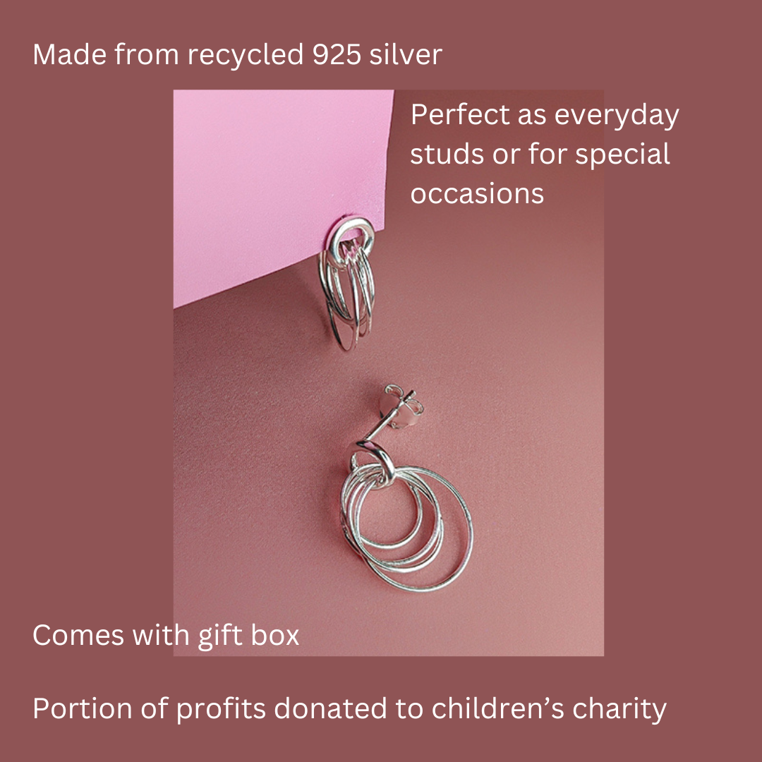 Vurchoo Jewellery silver hoop cluster earrings