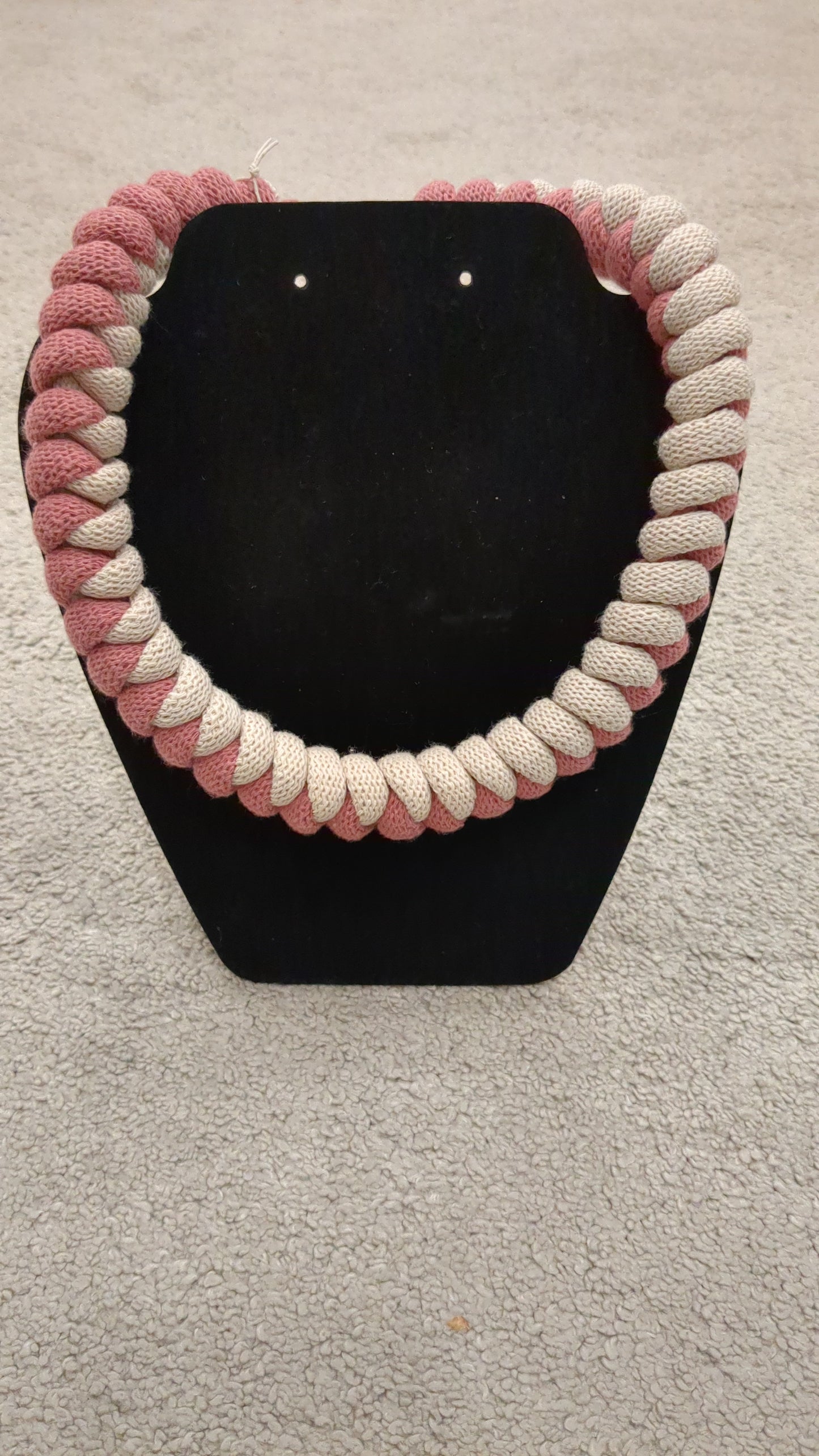 Macrame necklace, recycled cotton