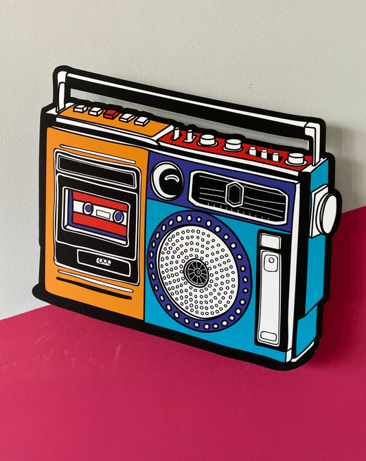 Boom box stereo 3D cutout print