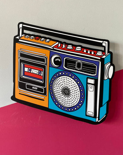 Boom box stereo 3D cutout print